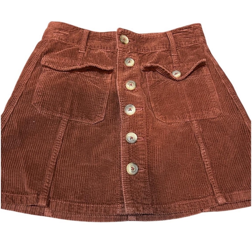 American Eagle Corduroy Button-Front Skirt